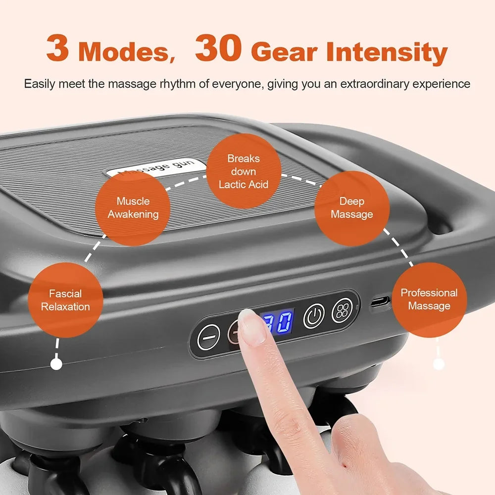 16-Head Fascia Gun High-Frequency Vibration Body Massage Gun Waist and Back Massager Neck Shoulder Massager Muscle masajeador