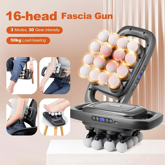 16-Head Fascia Gun High-Frequency Vibration Body Massage Gun Waist and Back  Massager Neck Shoulder Massager Muscle masajeador